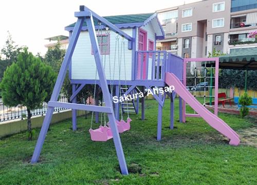 Ahşap Çocuk Oyun Evi Modelleri ve Fiyatları Sakura Ahşap